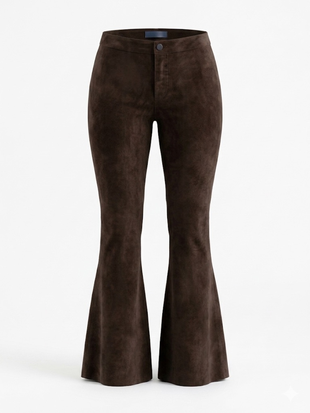 Bebe Chocolate Brown 100% Leather Suede Flare Pants - SZ 0